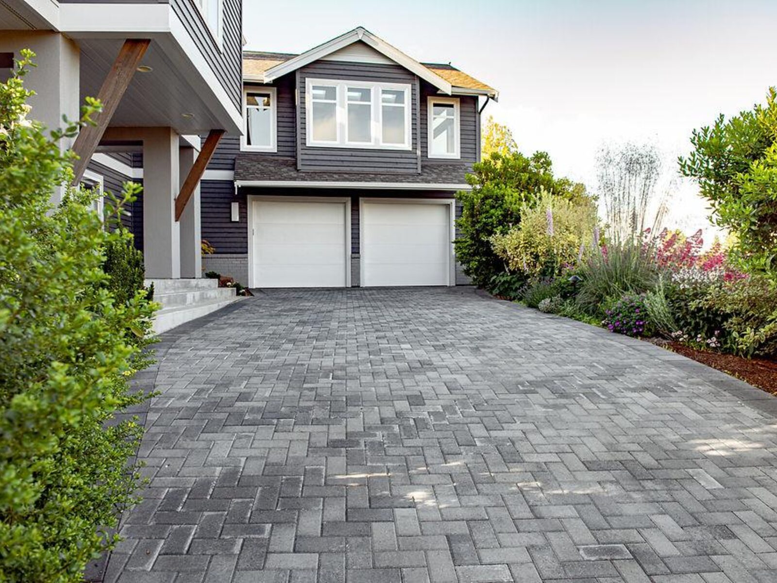 Paver driveway before sealing